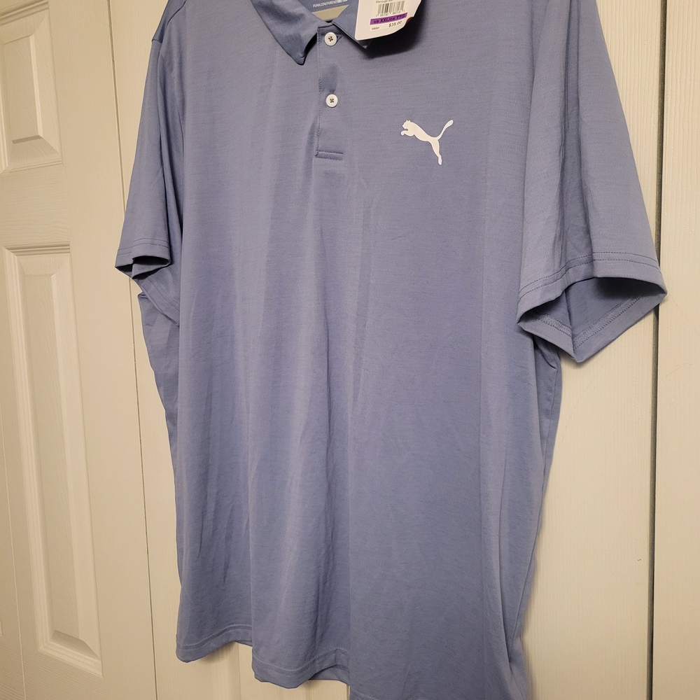 Puma Men's Light Blue Polo Shirt
